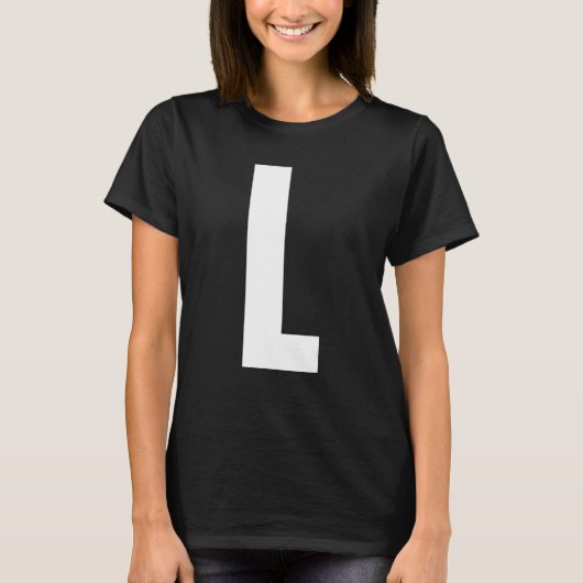 Capital Letter L Monogram Anton Font Initial Alpha Tシャツ (正面)