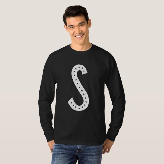 Capital Letter S Monogram Initial Alphabet Tシャツ (正面フル)