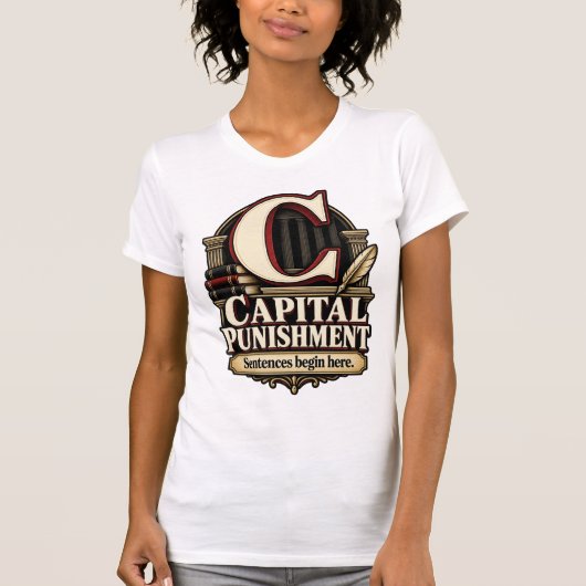 Capital Punishment – Sentences Begin Here 文法デザイン Tシャツ (正面)