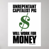 Capitalist Pig - Dollar Sign: Protest Poster ポスター (正面)