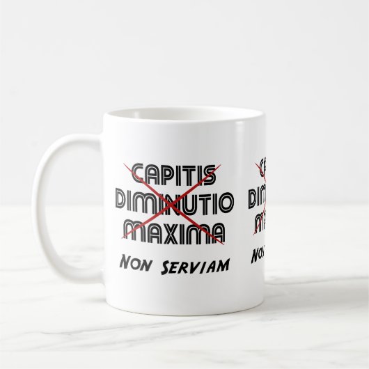 capitis diminutio maxima non serviam コーヒーマグカップ (左)