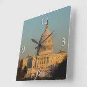 Capitol atクリスマスワシントンDCホリデイ スクエア壁時計 (傾斜)