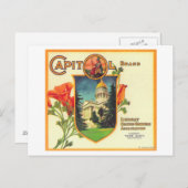 Capitol Orange LabelLindsay（カリフォルニア州） ポストカード (正面/裏面)