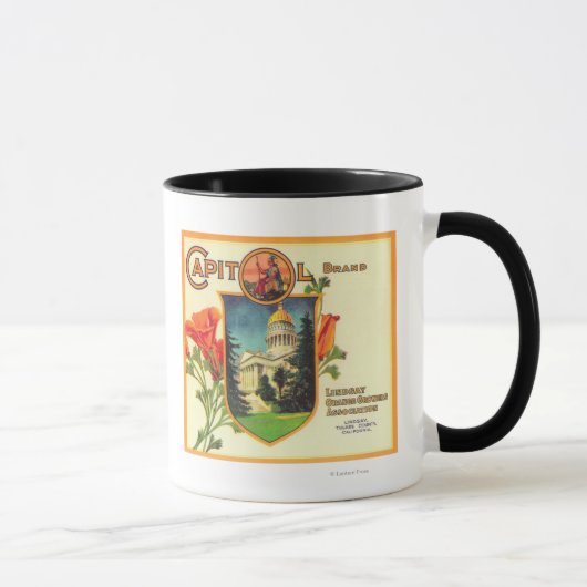 Capitol Orange LabelLindsay（カリフォルニア州） マグカップ (右)