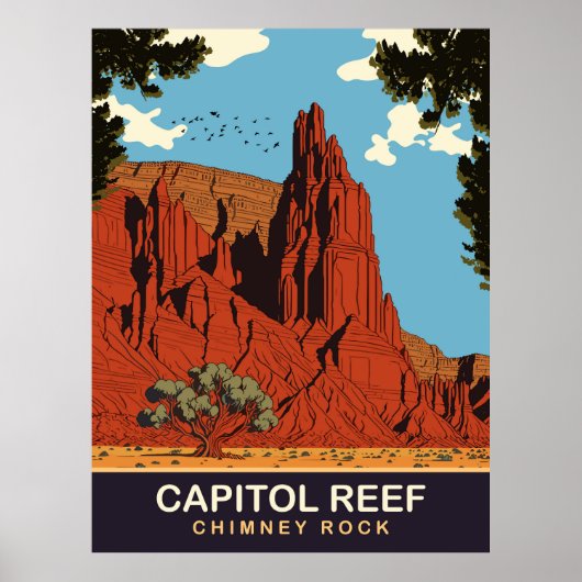 Capitol Reef、Chimney Rock、旅行 ポスター (正面)