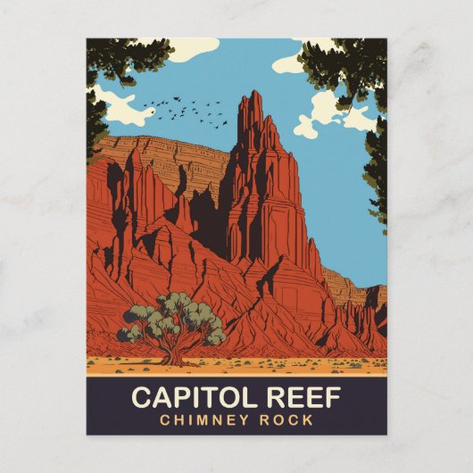 Capitol Reef、Chimney Rock、旅行 ポストカード (正面)