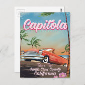 Capitola California Vintage旅行ポスター ポストカード (正面/裏面)