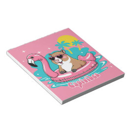 Capivara Estilosa no Verão com Boia Rosa ノートパッド