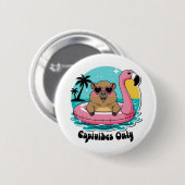 Capivara Estilosa no Verão com Boia Rosa 缶バッジ (正面&裏面)