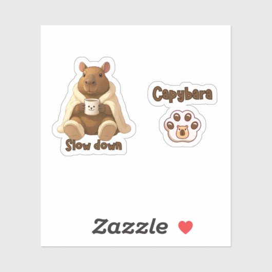 Capivara Relax tomando chá de pantufas シール (シート)