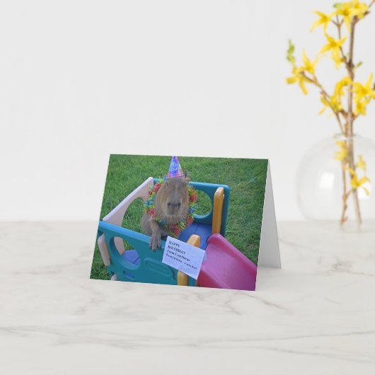 Caplin RousからのCapyの誕生日 カード (黄色い花)