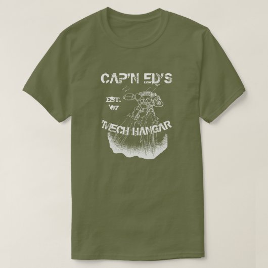 Cap'nエドの「機械式の格納庫のTシャツ Tシャツ (デザイン正面)