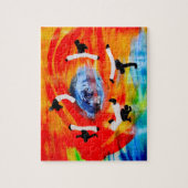 capoeira mmaの武道のブラジルの斧のgingaを困惑させて下さい ジグソーパズル (縦)