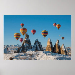 Cappadociaで風船のようにふくらむ熱気 ポスター