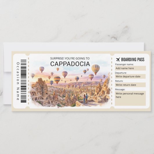 Cappadocia Trip Boarding Pass Ticket 招待状 (正面)