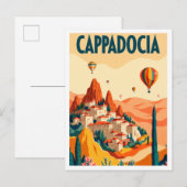 Cappadocia Turkey Art vintage Travel ポストカード (正面/裏面)