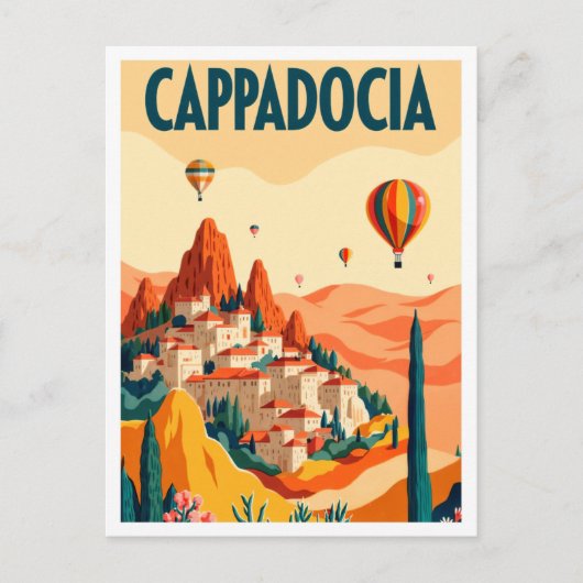 Cappadocia Turkey Art vintage Travel ポストカード (正面)