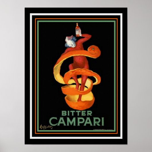 Cappiello Bitter Campari Print 12 x 16 ポスター (正面)