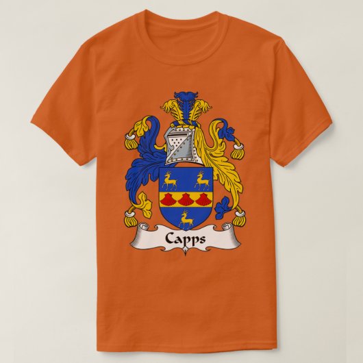 Capps Coat of Arms Family Crest  Tシャツ (デザイン正面)