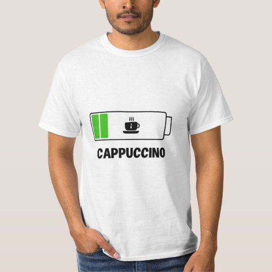 CAPPUCCINO - シンプルでユニークなタイポグラフィ Tシャツ (正面)