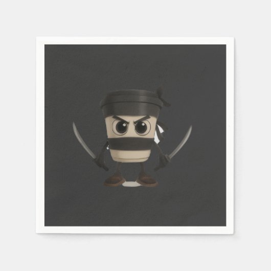 Cappuccino Assassino Funny Italian スタンダードカクテルナプキン (正面)