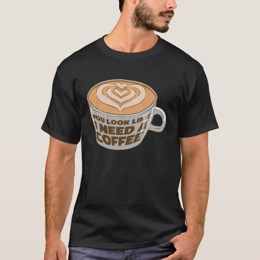 Cappuccino Coffee Bean Caffeine Quotes Tシャツ (正面)