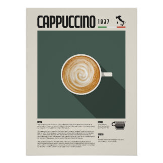 Cappuccino Coffee Cup Poster ポスター