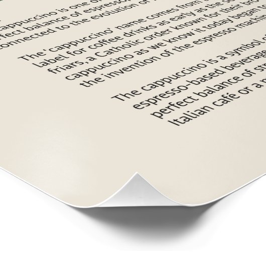 Cappuccino Coffee Cup Poster ポスター (コーナー)