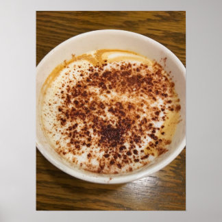 Cappuccino Coffee with Cinnamon Topping ポスター