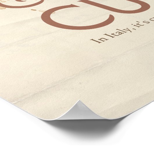 Cappuccino Curfew – 11AM Coffee Art Print ポスター (角)