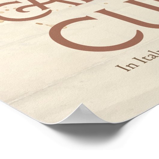 Cappuccino Curfew – 11AM Coffee Art Print ポスター (角)