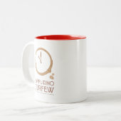 Cappuccino Curfew - 11AM Coffee Culture Mug ツートーンマグカップ (正面左)