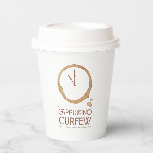 Cappuccino Curfew 11AM – To Go Coffee Cup 紙コップ (正面)