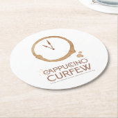 Cappuccino Curfew – Italian Coffee Culture Coaster ラウンドペーパーコースター (アングル)