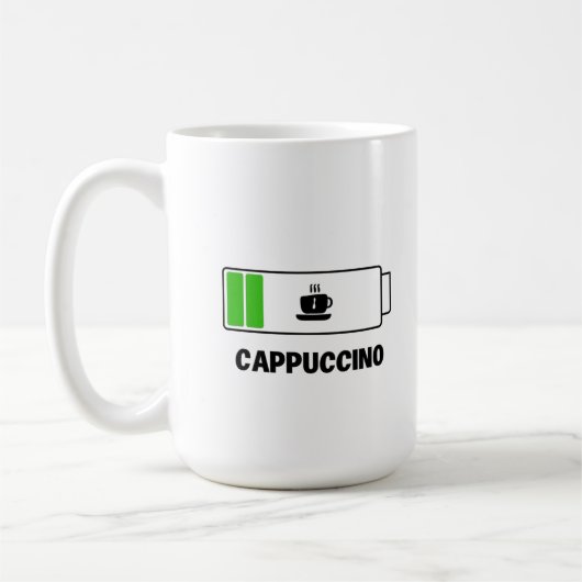 Cappuccino Minimal Typography Coffee コーヒーマグカップ (左)
