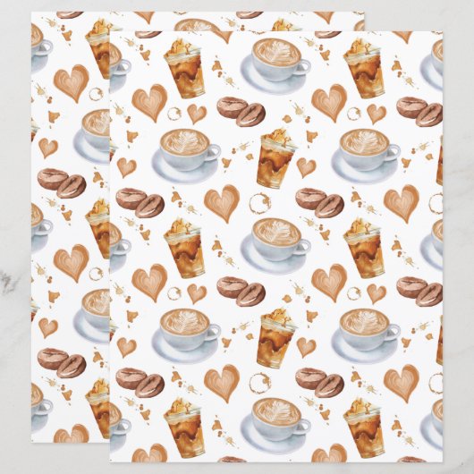 Cappuccino Scrapbook Paper (正面/裏面)