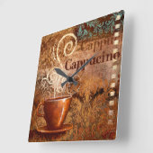 Cappucino スクエア壁時計 (傾斜)