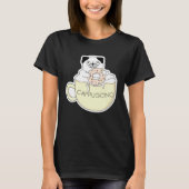 CappugCino Cute Pug with a Cookie in a Cappuccino Tシャツ (正面)