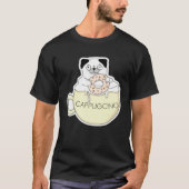 CappugCino Cute Pug with a Cookie in a Cappuccino  Tシャツ (正面)