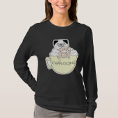 CappugCino Cute Pug with a Cookie in a Cappuccino  Tシャツ (正面)