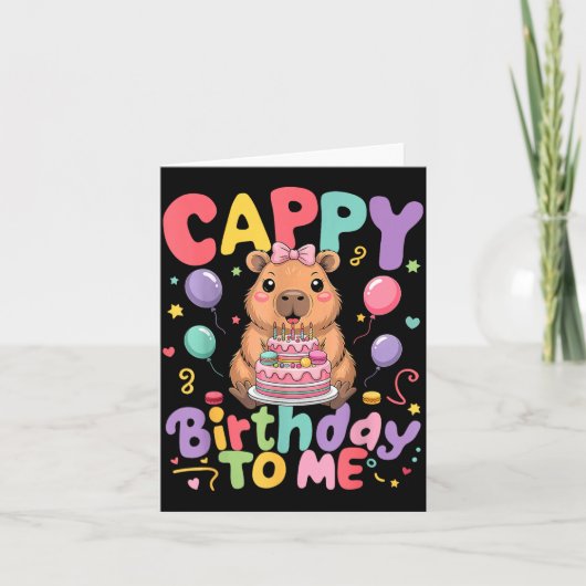 Cappy Birthday To Me Cute Capy Capybara Birthday G カード (正面)