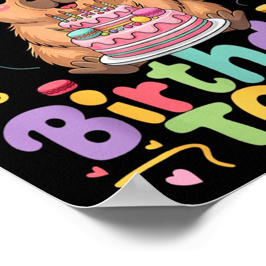 Cappy Birthday To Me Cute Capy Capybara Birthday G ポスター (角)