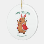 Cappy Christmas Funny Capybara Holiday Decor セラミックオーナメント (左)