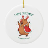 Cappy Christmas Funny Capybara Holiday Decor セラミックオーナメント (裏面)