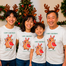 Cappy Christmas Funny Capybara reindeer headband  トライブレンドＴシャツ