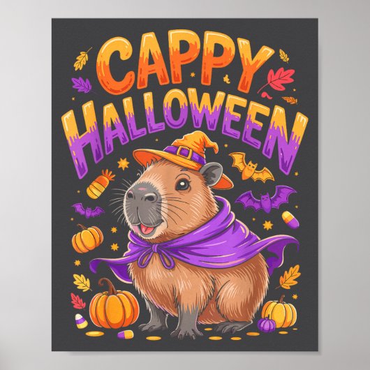 Cappy Halloween Capybara Witch ポスター (正面)