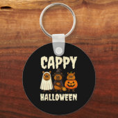 Cappy Halloween Funny Capybara Ghost Witch Pumpkin キーホルダー (正面)