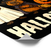 Cappy Halloween Funny Capybara Ghost Witch Pumpkin ポスター (角)