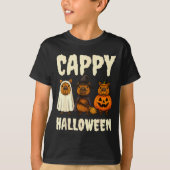 Cappy Halloween Funny Capybara Ghost Witch Pumpkin Tシャツ (正面)
