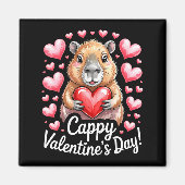 Cappy Valentine’s Day Cute Capybara Heart Design P マグネット (正面)